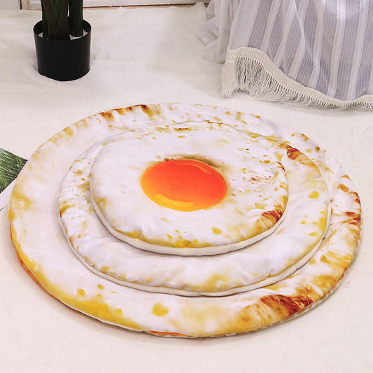 Simulation 3D Pizza Avocado Omelette Toast Pet Warm Blanket Mat Bed