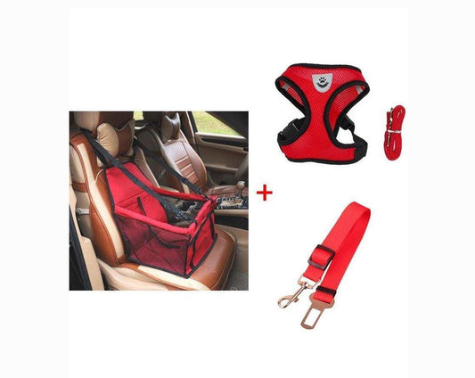 Luxury Pet's Safety Car Seat Carrier Premium Harness & Leash set Car Safety Belt