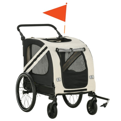 Cherry 2-in-1 Pet outdoor Bike Trailer For petsRoad-Visibility Bicycle Stroller