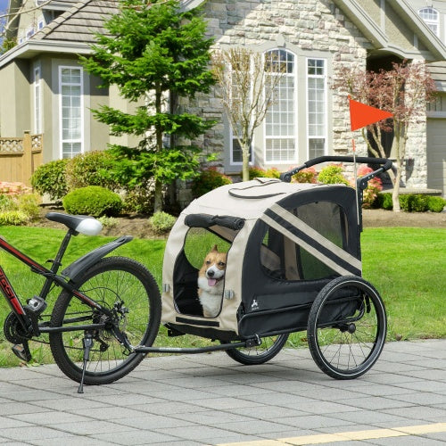 Cherry 2-in-1 Pet outdoor Bike Trailer For petsRoad-Visibility Bicycle Stroller