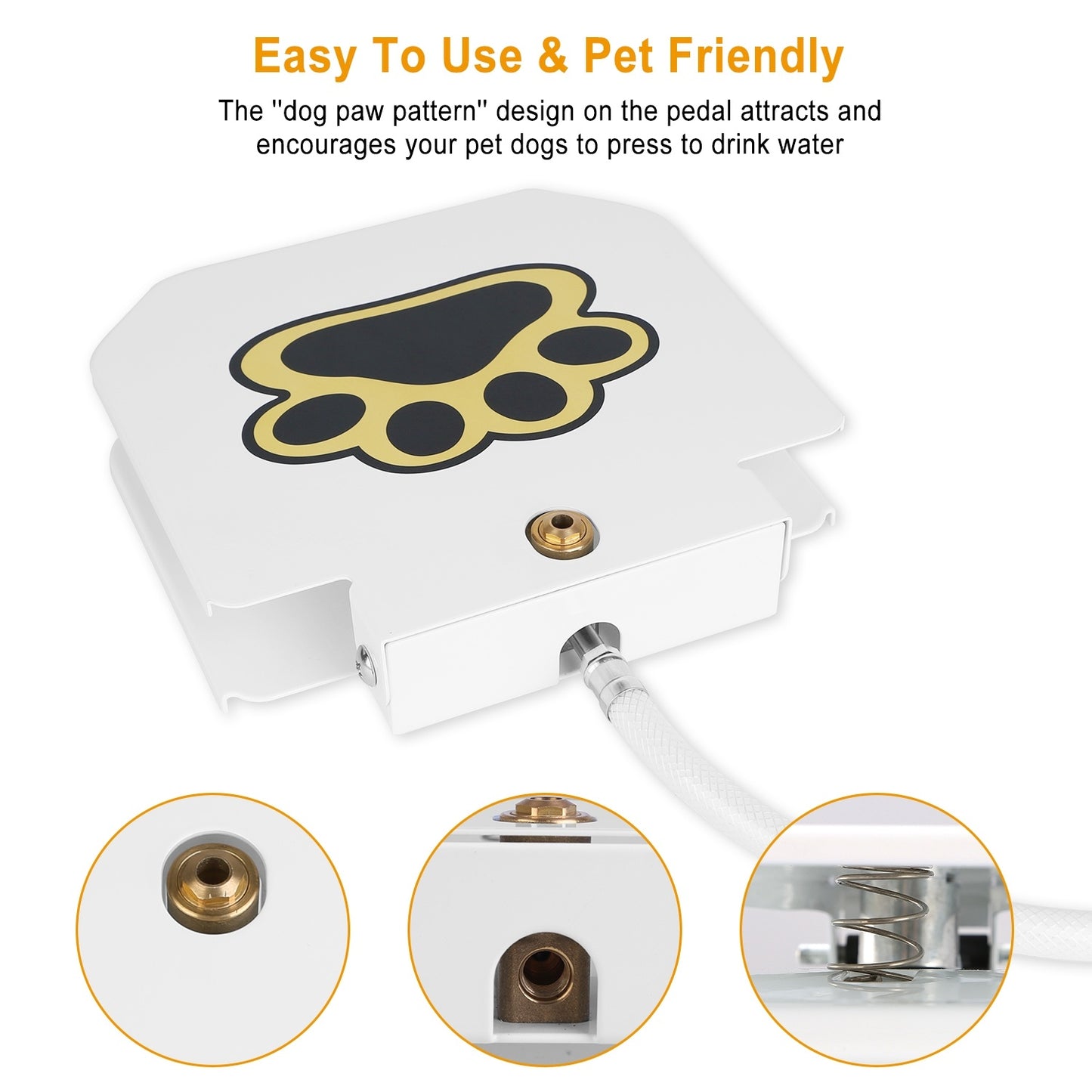Cherrypetx Water Fountain OutdoorPet Water Dispenser Step-on Activated Sprinkler With Interactive Valve