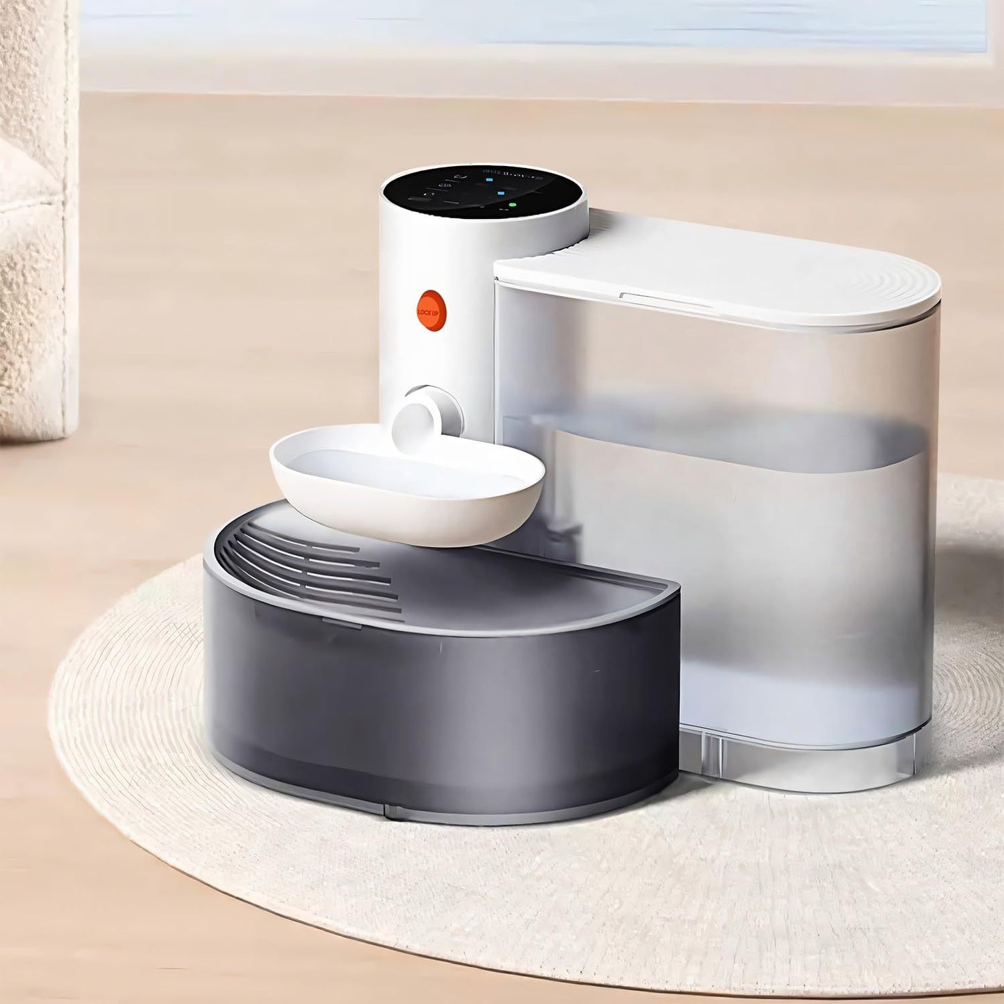 Smart USB Rechargeable Pet Water Fountain 101.44oz Self-Refill, Waste Separation,Automatic, for pets
