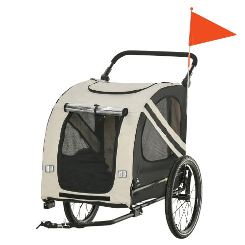 Cherry 2-in-1 Pet outdoor Bike Trailer For petsRoad-Visibility Bicycle Stroller