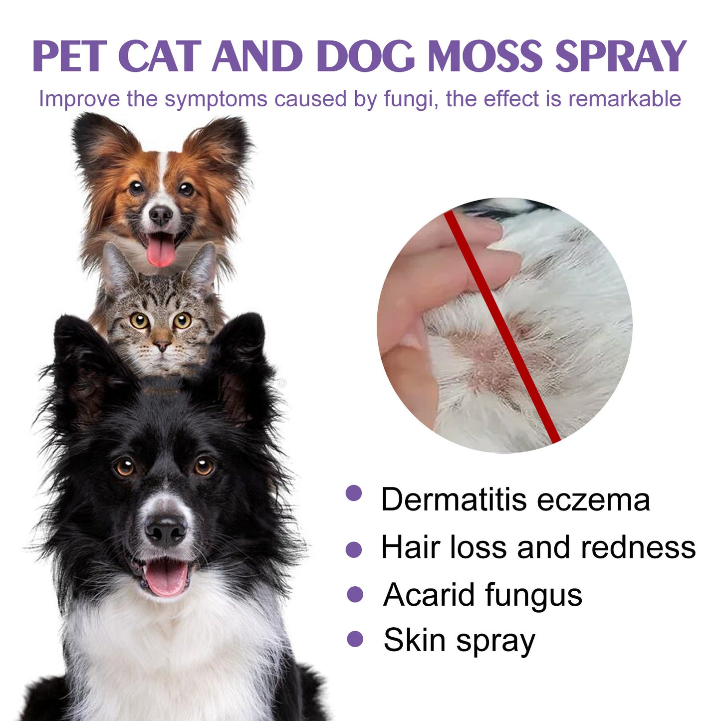 Pet skin relief and itching spray
