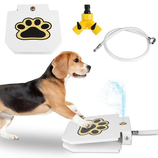 Cherrypetx Water Fountain OutdoorPet Water Dispenser Step-on Activated Sprinkler With Interactive Valve