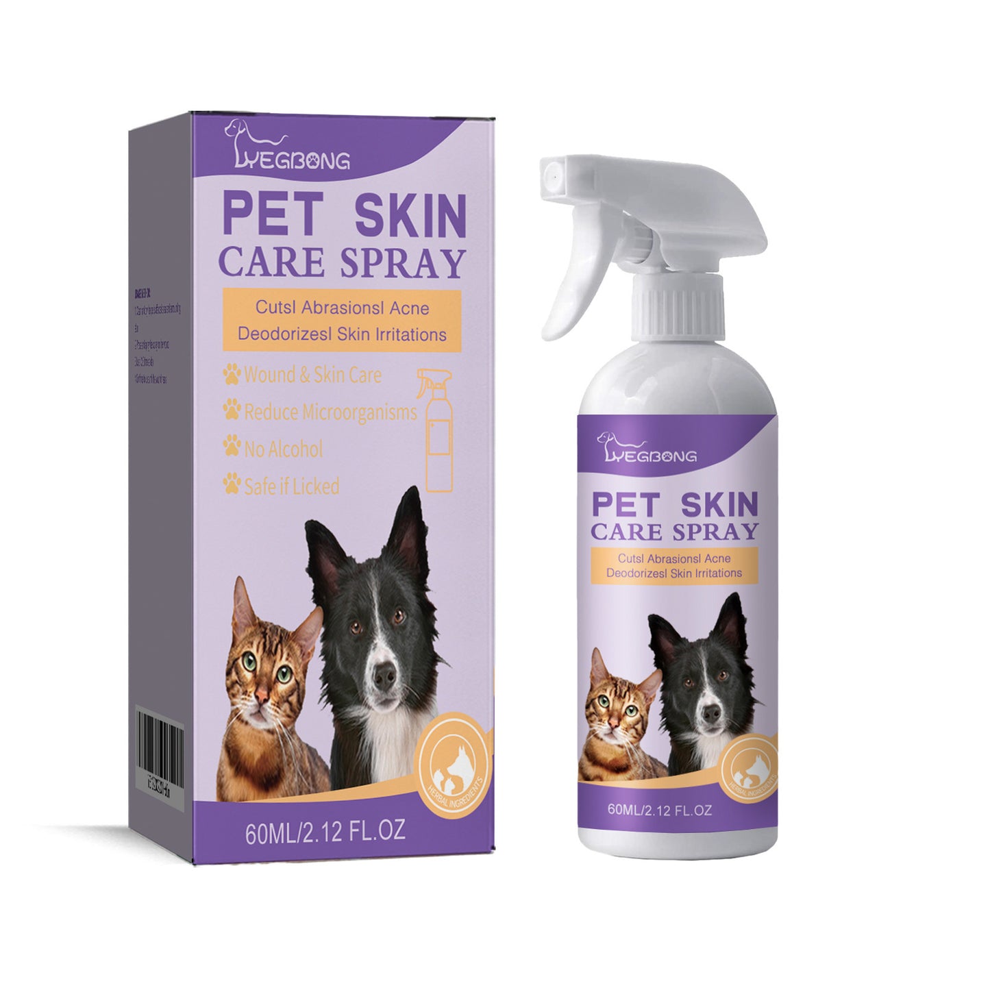 Pet skin relief and itching spray