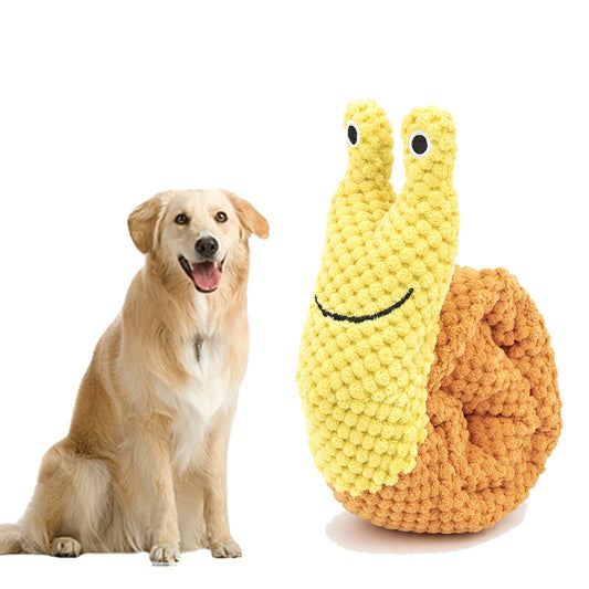 Pet Sniffing Plush Snail Molar Sound Dog Toy