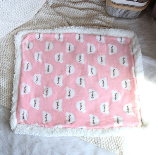 Warm Printed Flannel Pet Cartoon Dog Blanket