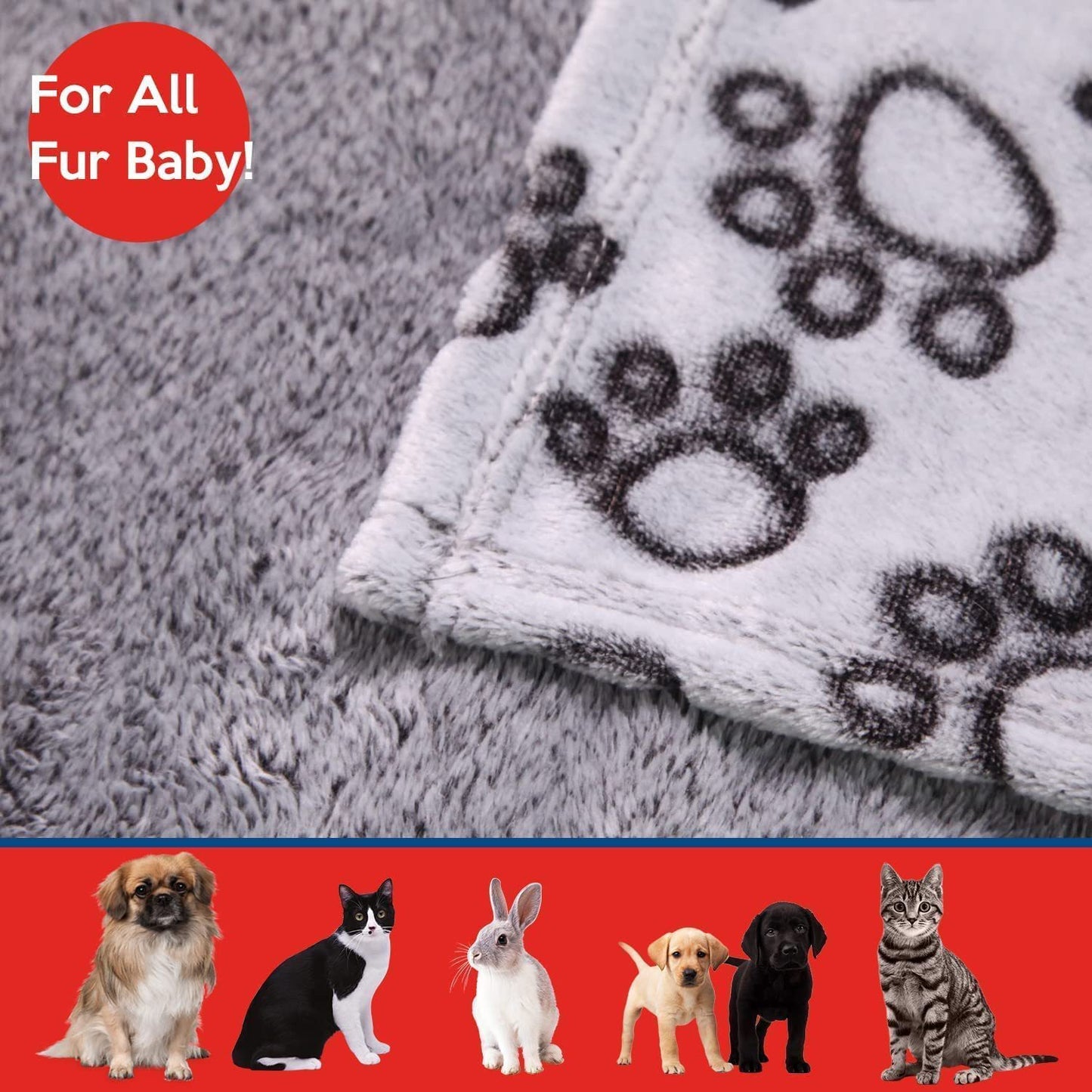 Cherrypetx Cozy Blanket Paws Flower Footprints