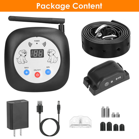 1Set 328FT Electric Wireless Dog Fence System With GPS Location Monitor Collar Receiver Rechargeable Beep Vibration Fence System For Small Medium Large Dogs