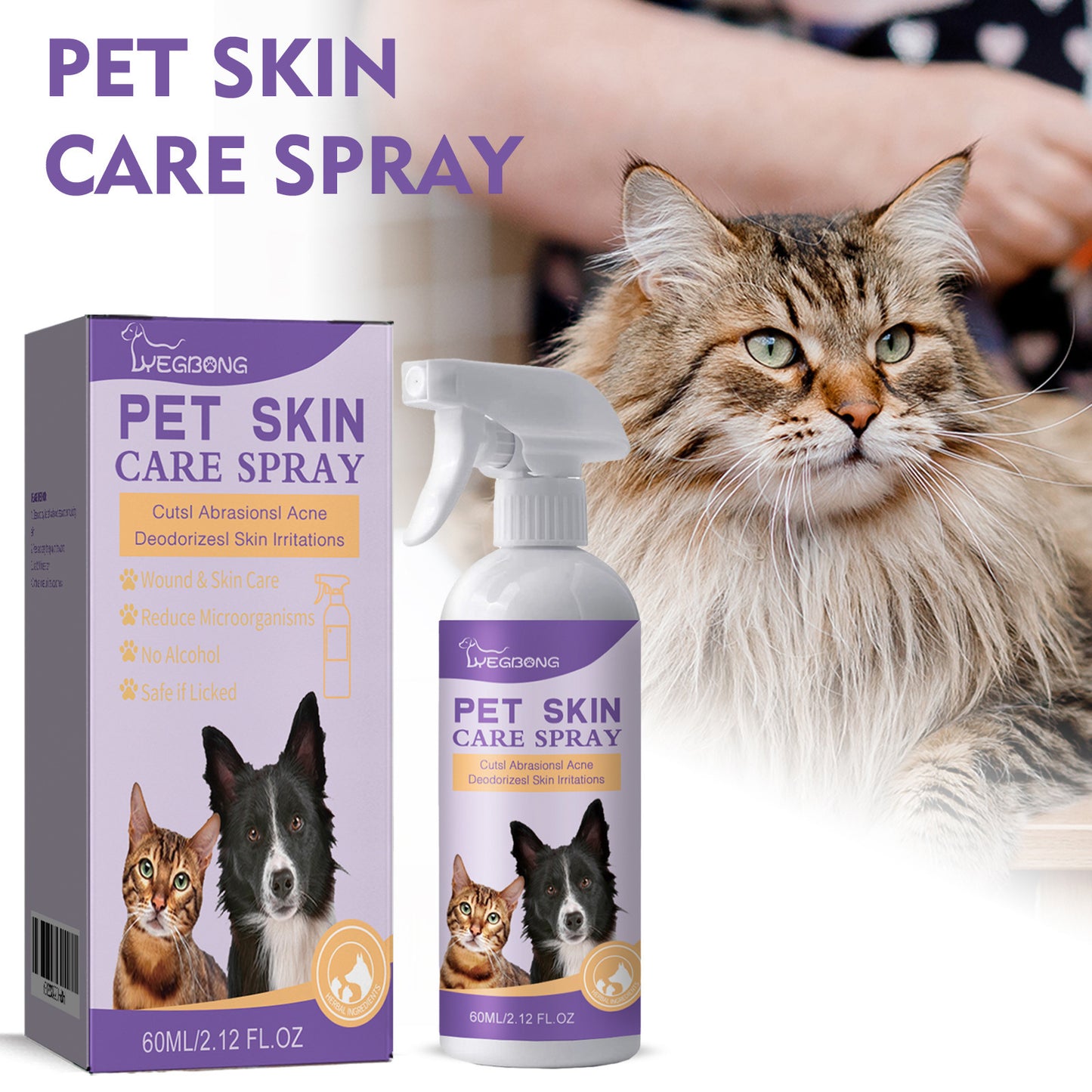 Pet skin relief and itching spray