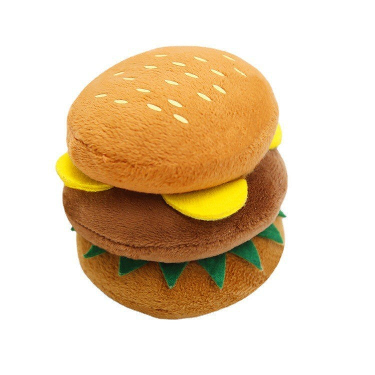 French Fries Burger Pet Plush Sound Toy